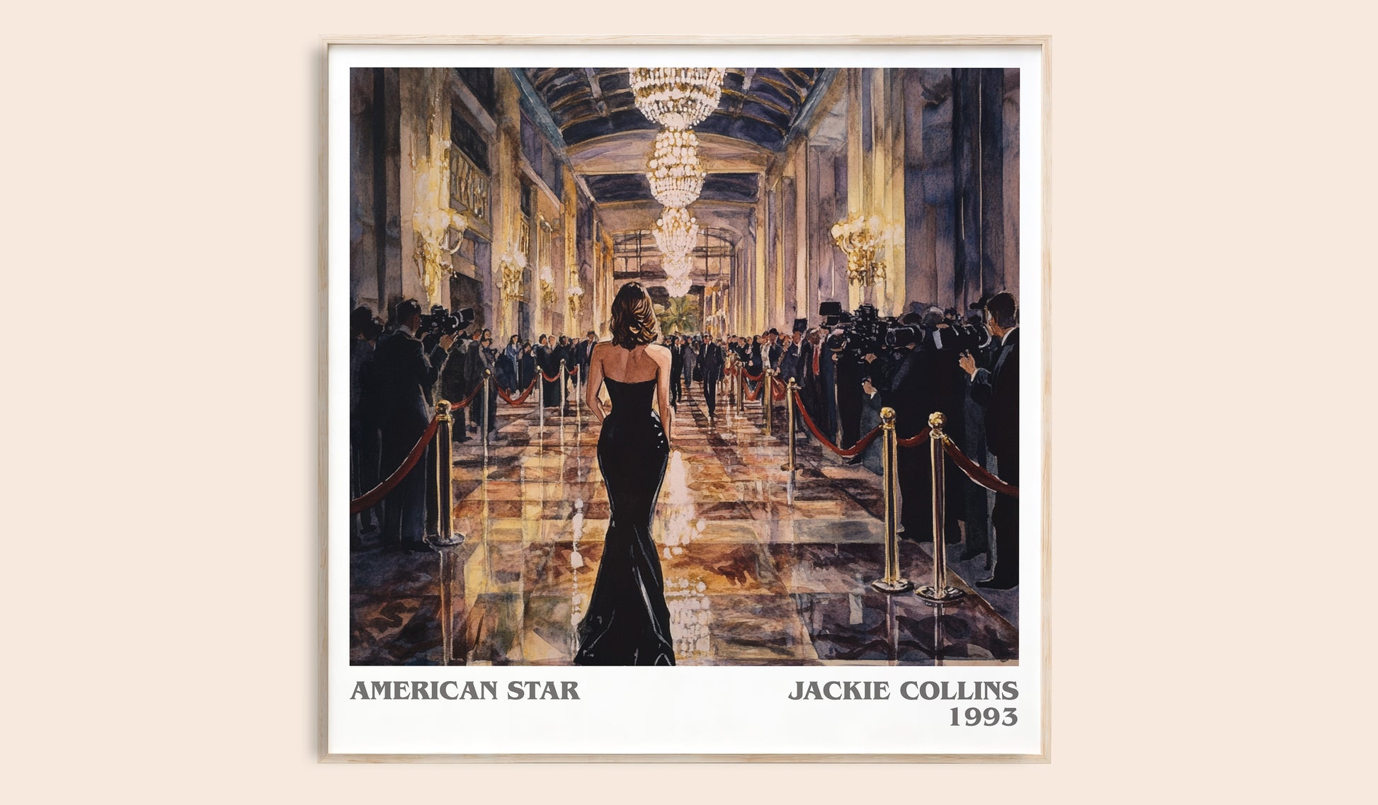 American Star literary book poster by Jackie Collins – framed literary art print