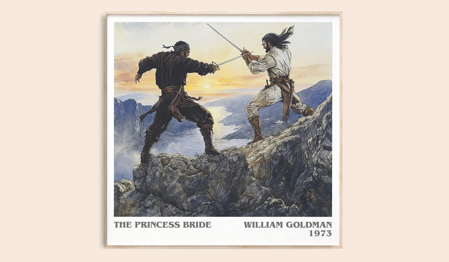 The Princess Bride literary book poster by William Goldman – framed literary art print