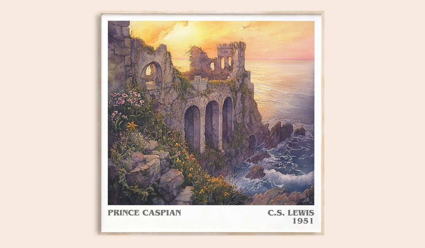 Prince Caspian literary book poster by C.S. Lewis – framed literary art print