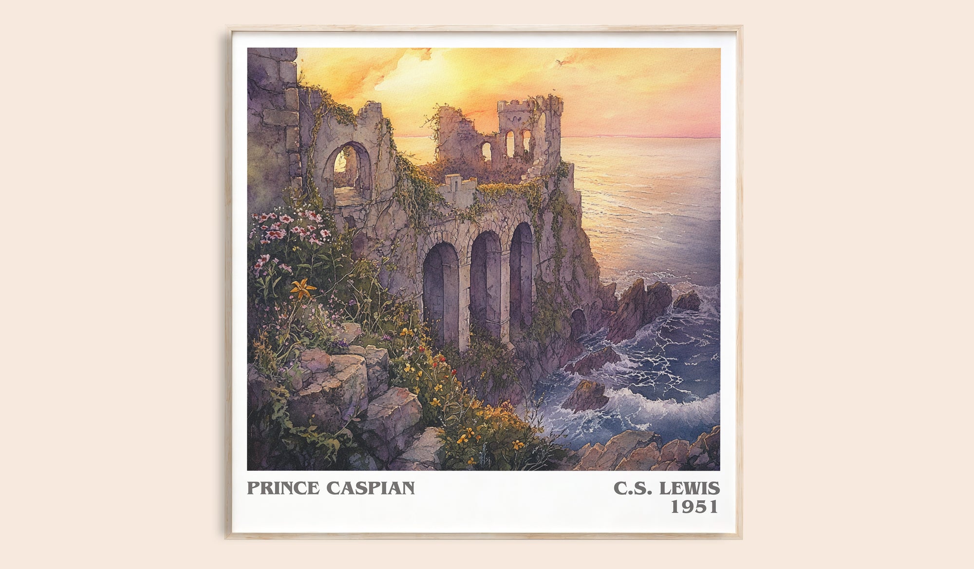 Prince Caspian literary book poster by C.S. Lewis – framed literary art print