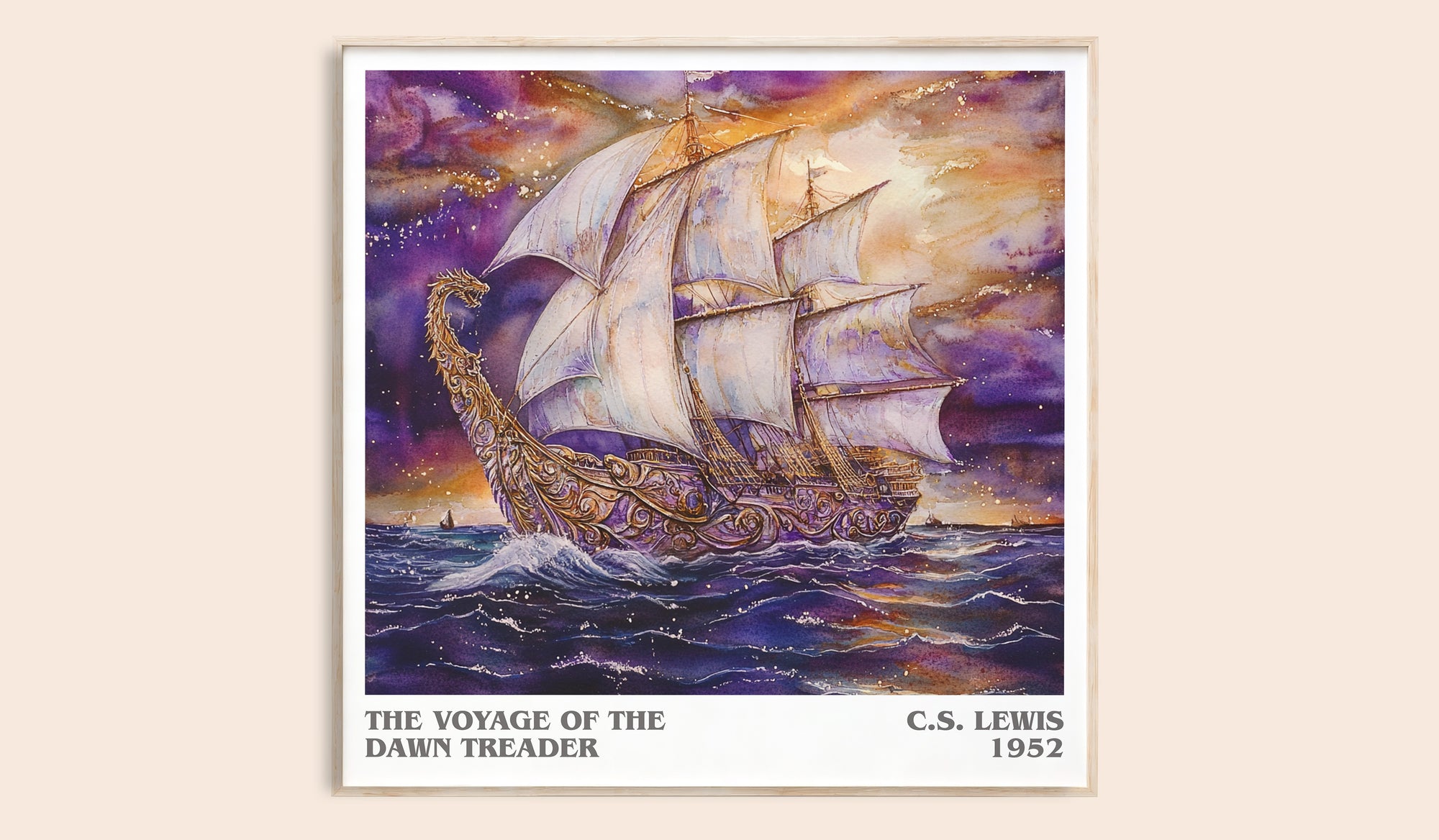 The Voyage of the Dawn Treader literary book poster by C. S. Lewis – framed literary art print