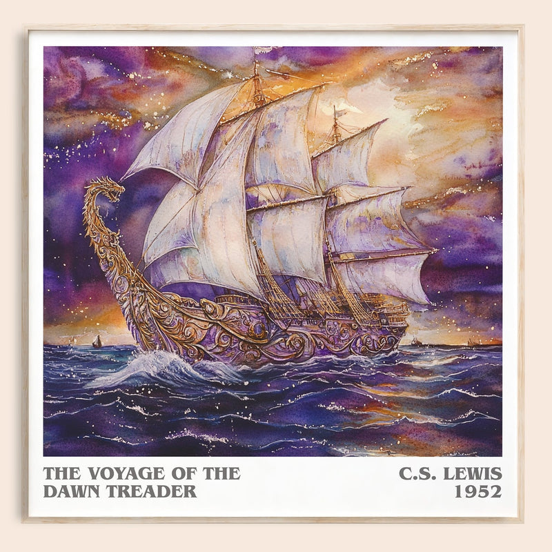 The Voyage of the Dawn Treader literary book poster by C. S. Lewis – framed literary art print