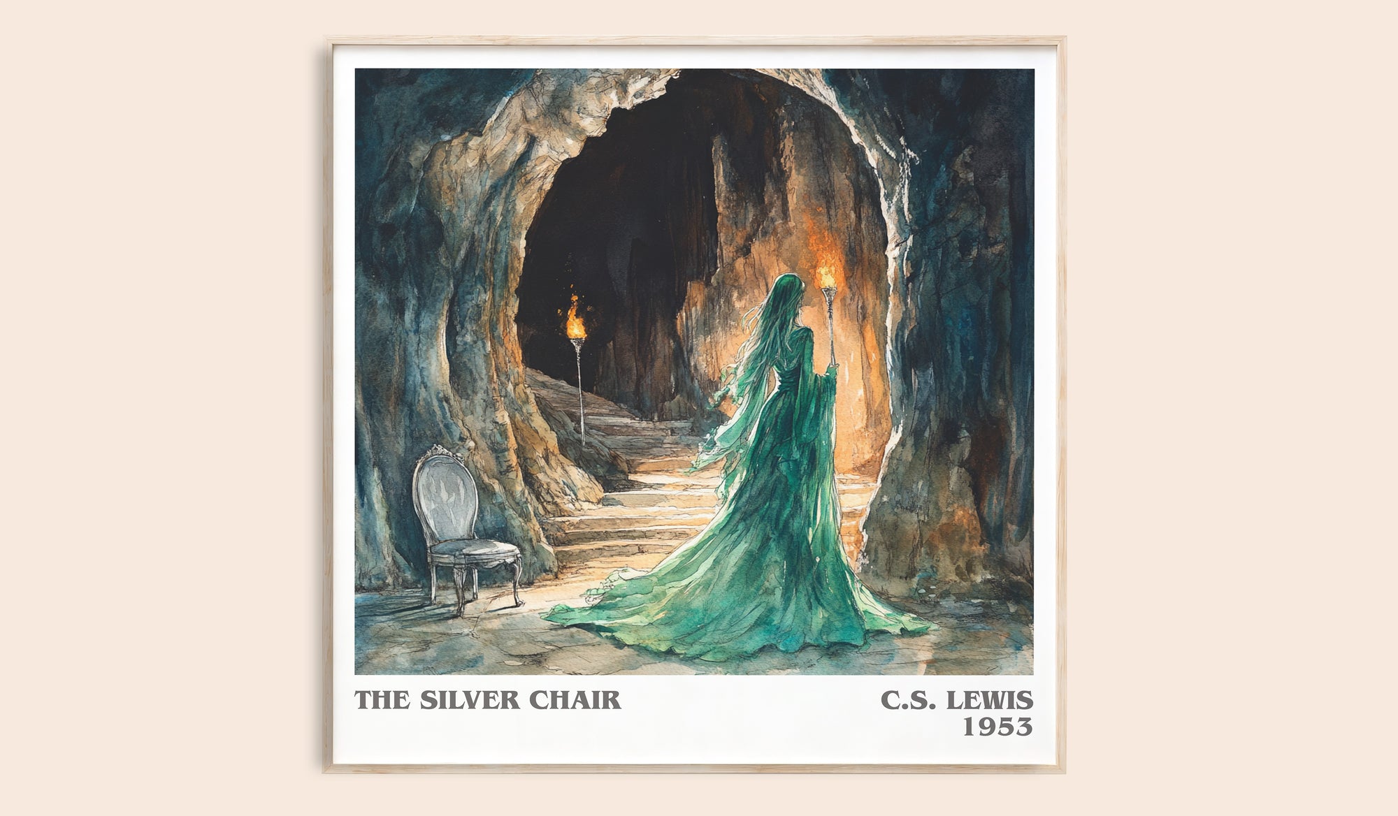 The Silver Chair literary book poster by C. S. Lewis – framed literary art print