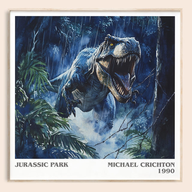 Jurassic Park Literary Art Print by Michael Crichton