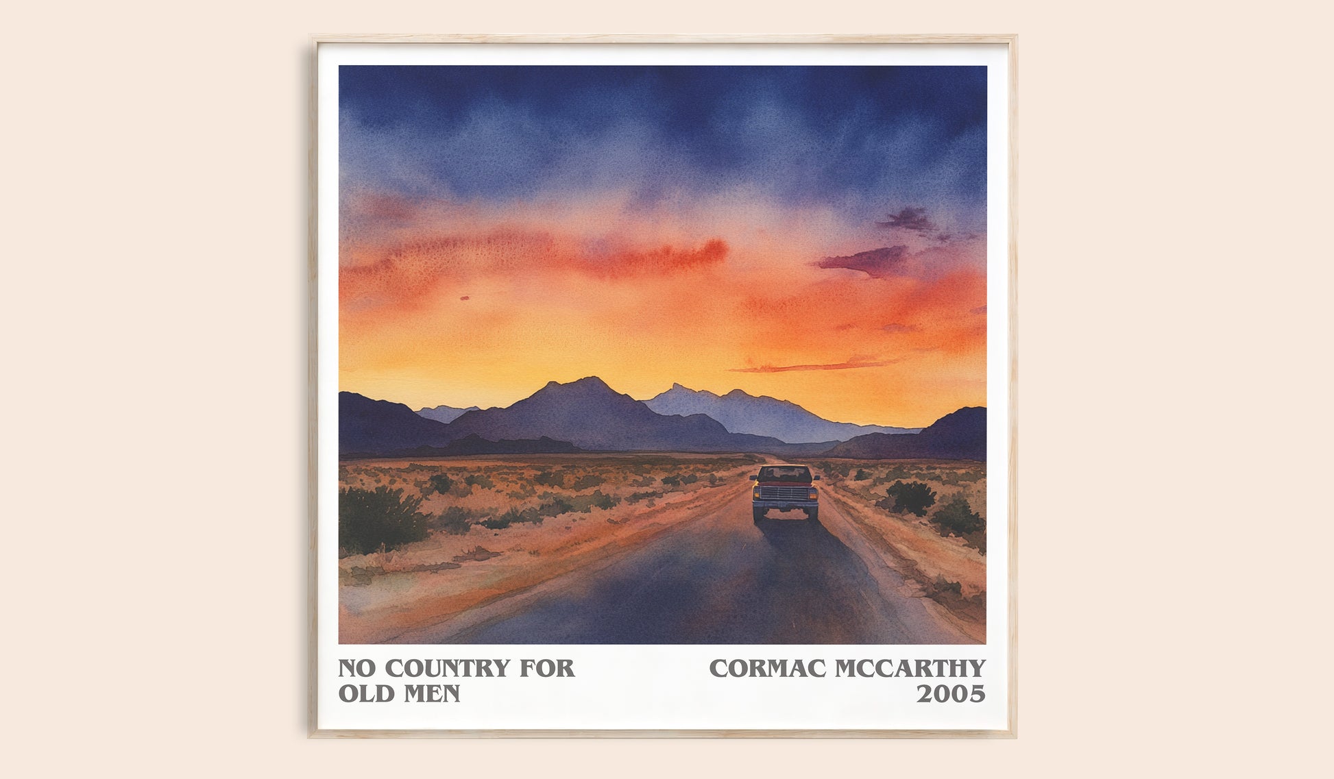 No Country For Old Men literary book poster by Cormac Mccarthy – framed literary art print