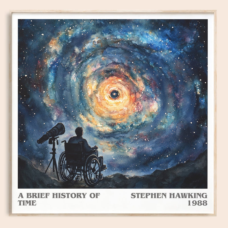 A Brief History of Time literary book poster by Stephen Hawking – framed literary art print