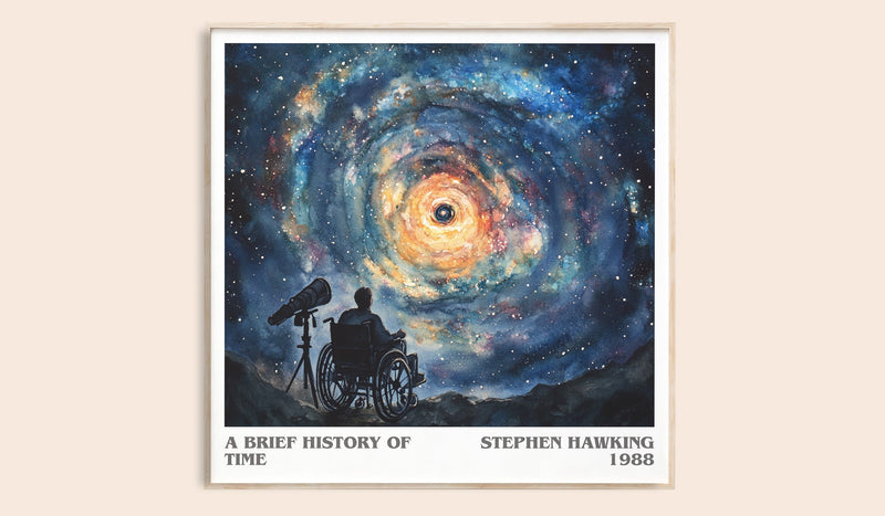 A Brief History of Time literary book poster by Stephen Hawking – framed literary art print