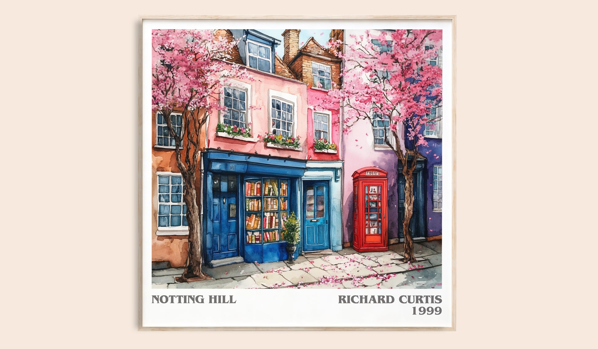 Notting Hill literary book poster by Richard Curtis – framed literary art print