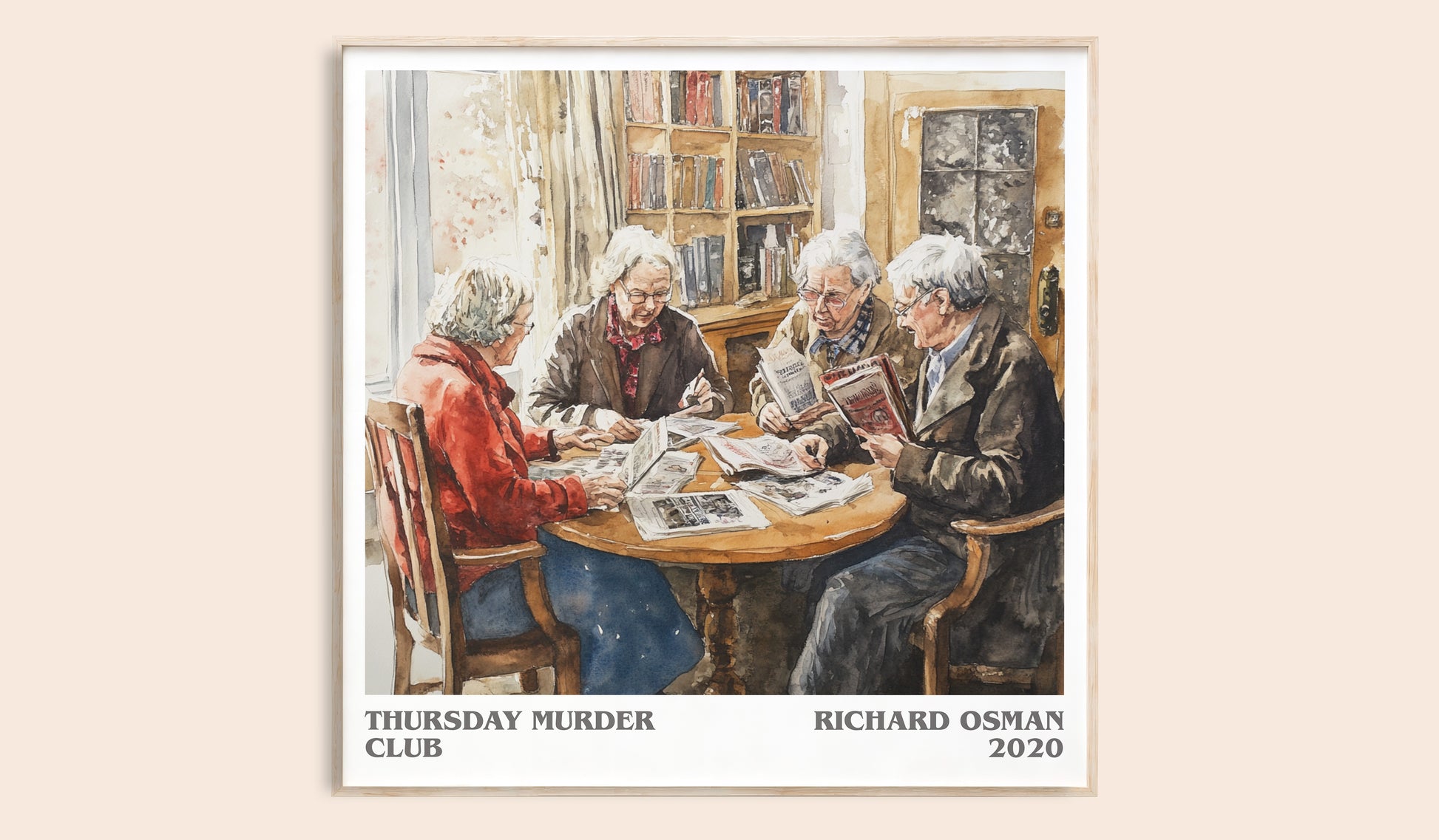 Thursday Murder Club literary book poster by Richard Osman – framed literary art print
