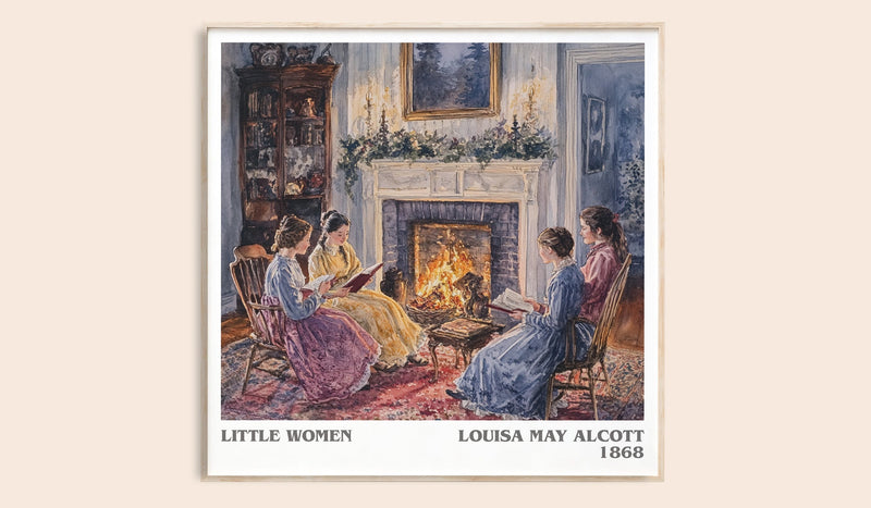 Little Women Literary Art Print by Louisa May Alcott (Square style)