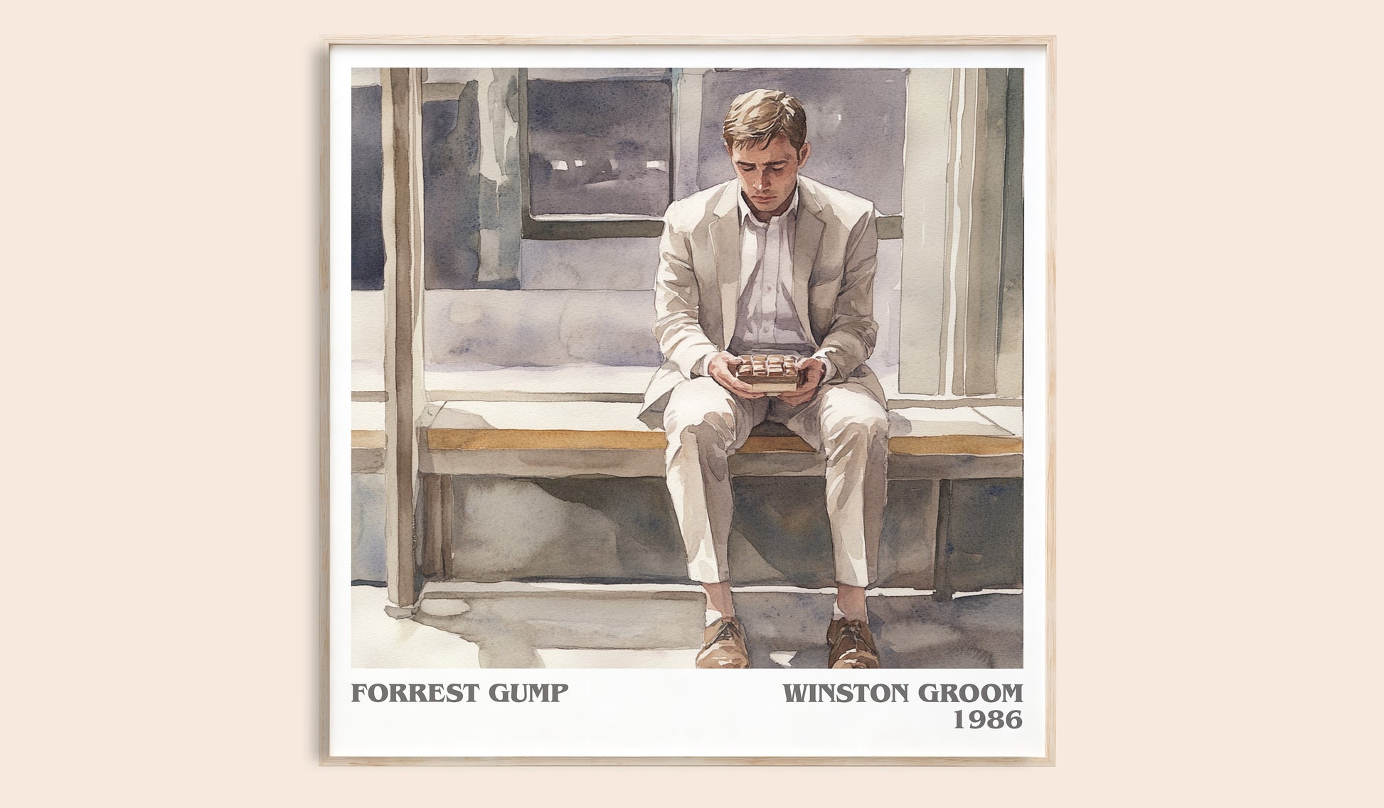 Forrest Gump literary book poster by Winston Groom – framed literary art print