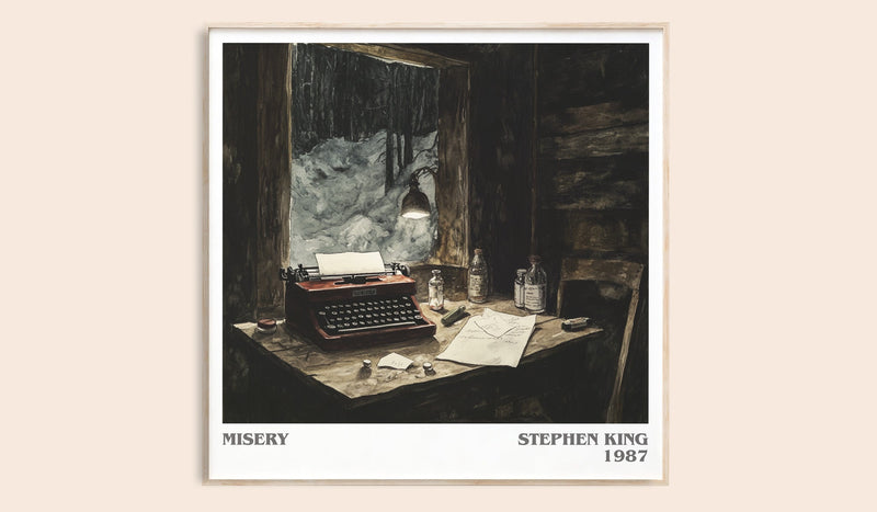 Misery literary book poster by Stephen King – framed literary art print