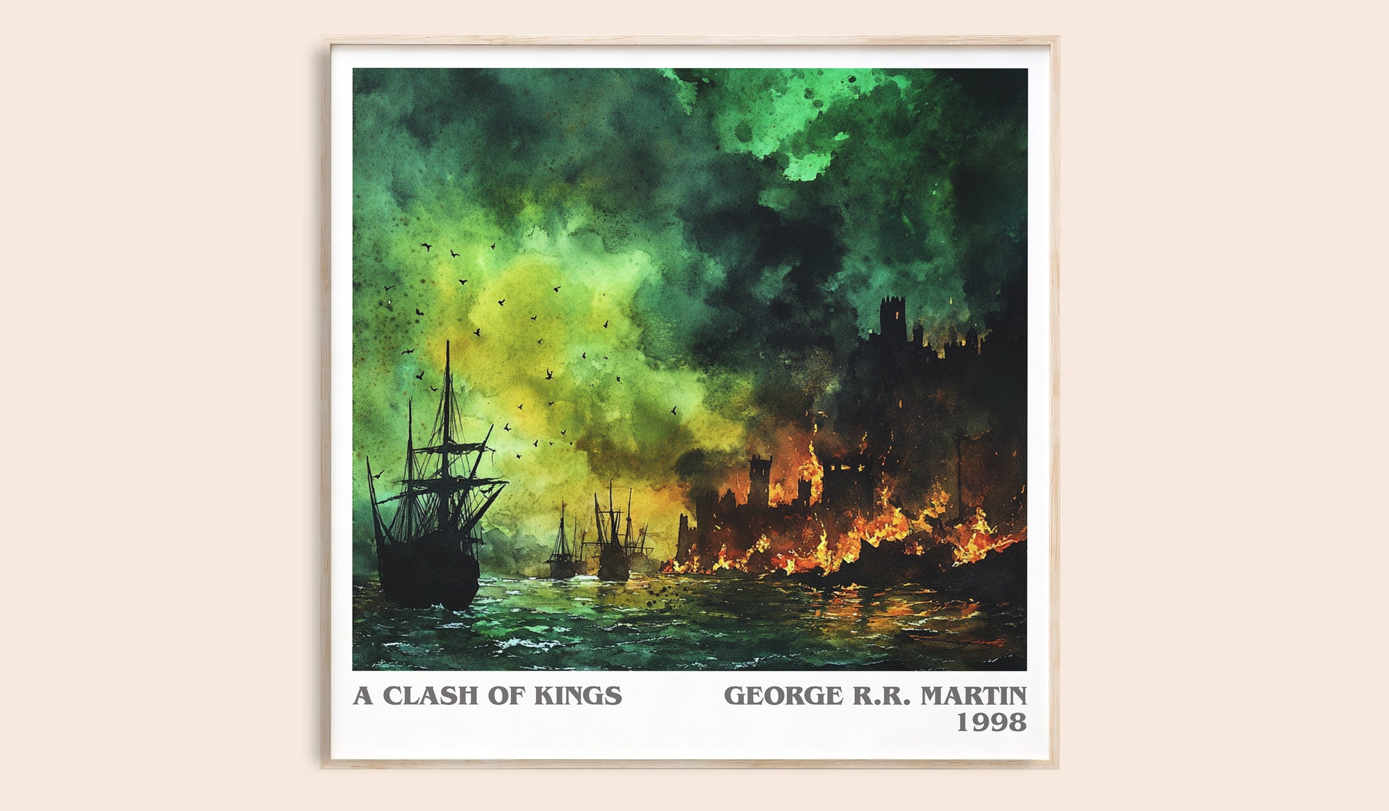 A Clash of Kings literary book poster by George R. R. Martin – framed literary art print