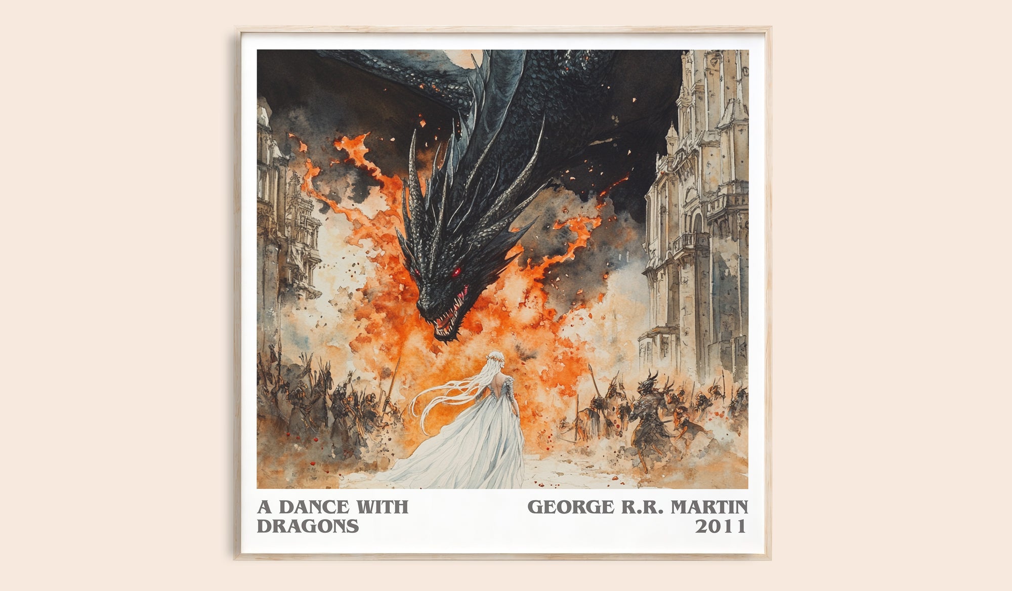 A Dance With Dragons literary book poster by George R.R. Martin – framed literary art print