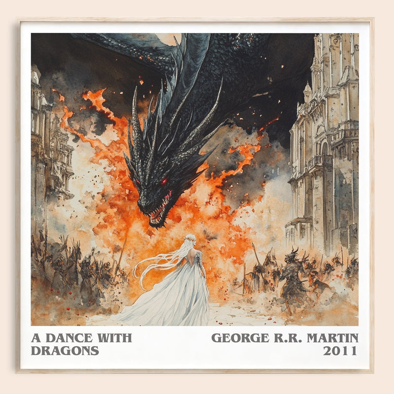 A Dance With Dragons literary book poster by George R.R. Martin – framed literary art print