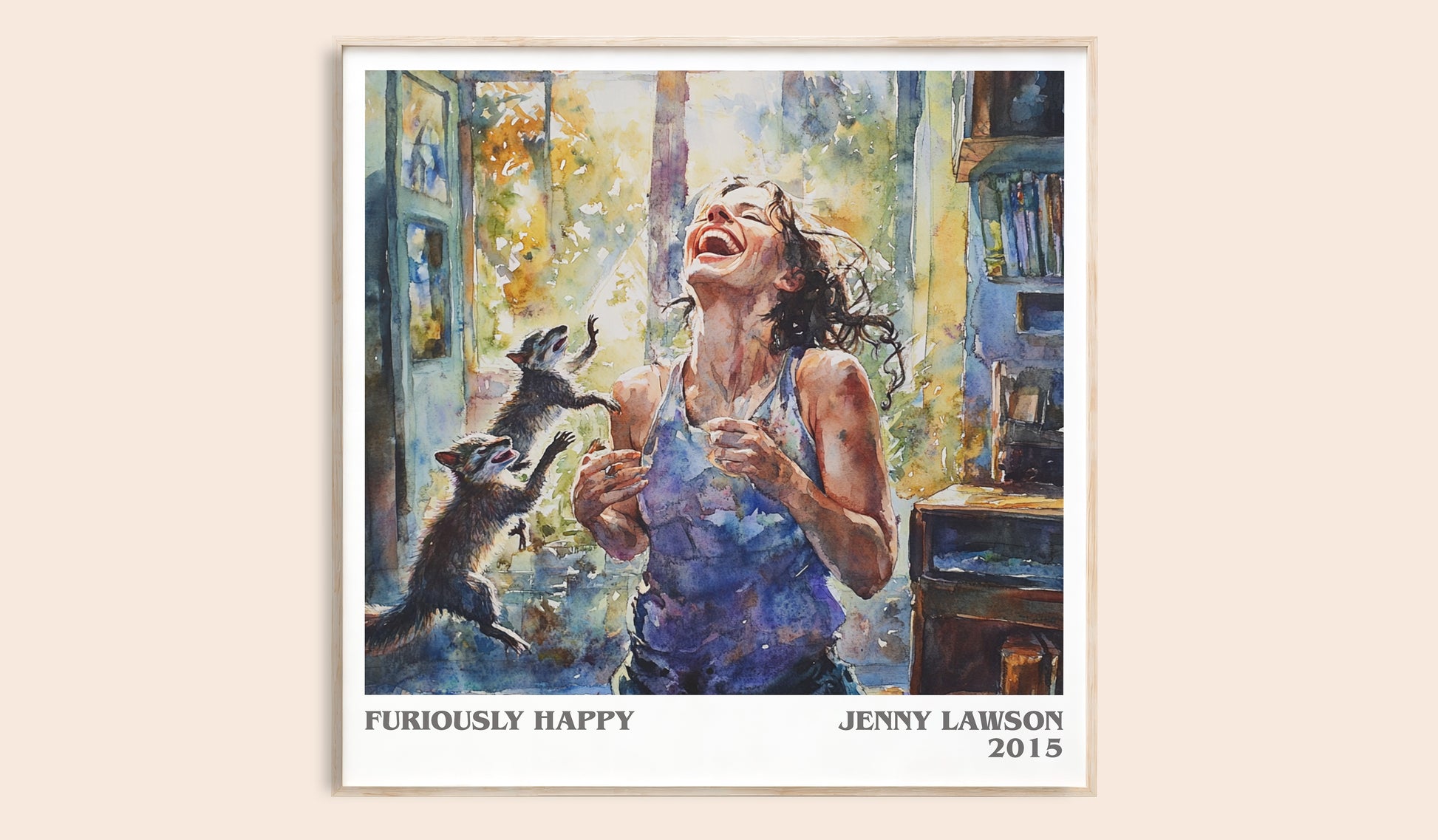 Furiously Happy literary book poster by Jenny Lawson – framed literary art print