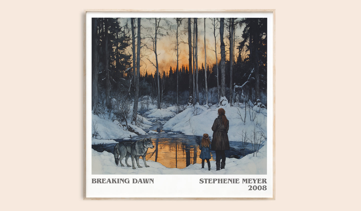 Breaking Dawn literary book poster by Stephenie Meyer – framed literary art print