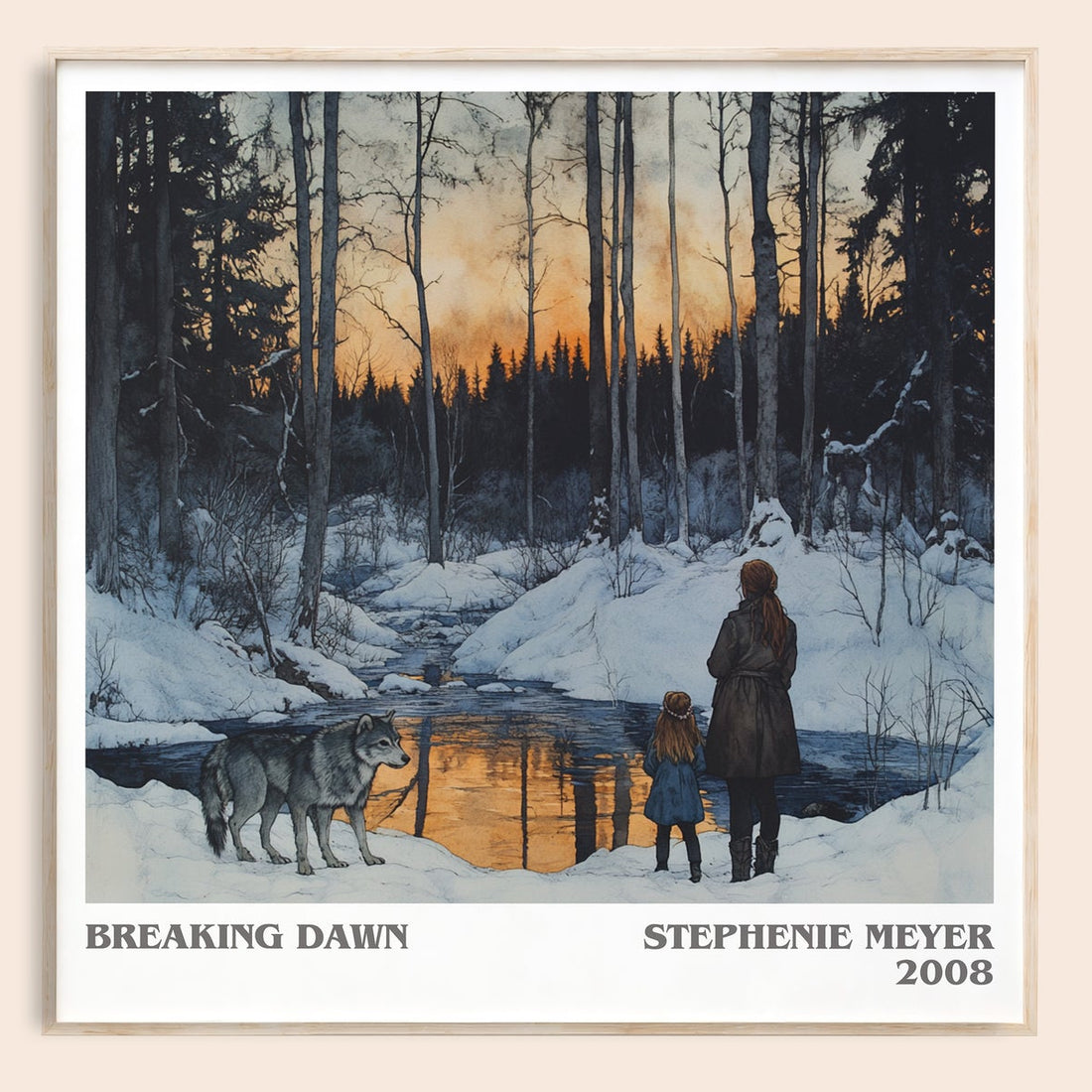 Breaking Dawn literary book poster by Stephenie Meyer – framed literary art print