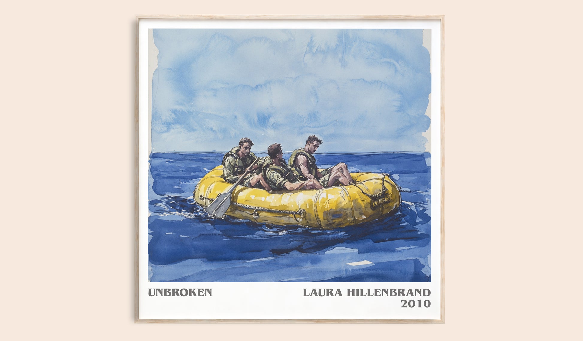 Unbroken literary book poster by Laura Hillenbrand – framed literary art print