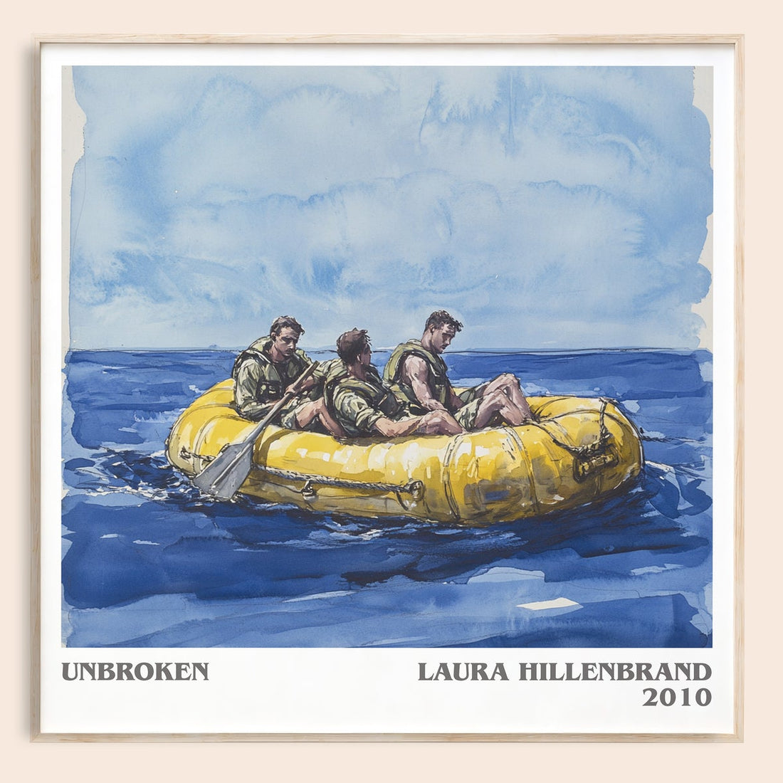 Unbroken literary book poster by Laura Hillenbrand – framed literary art print
