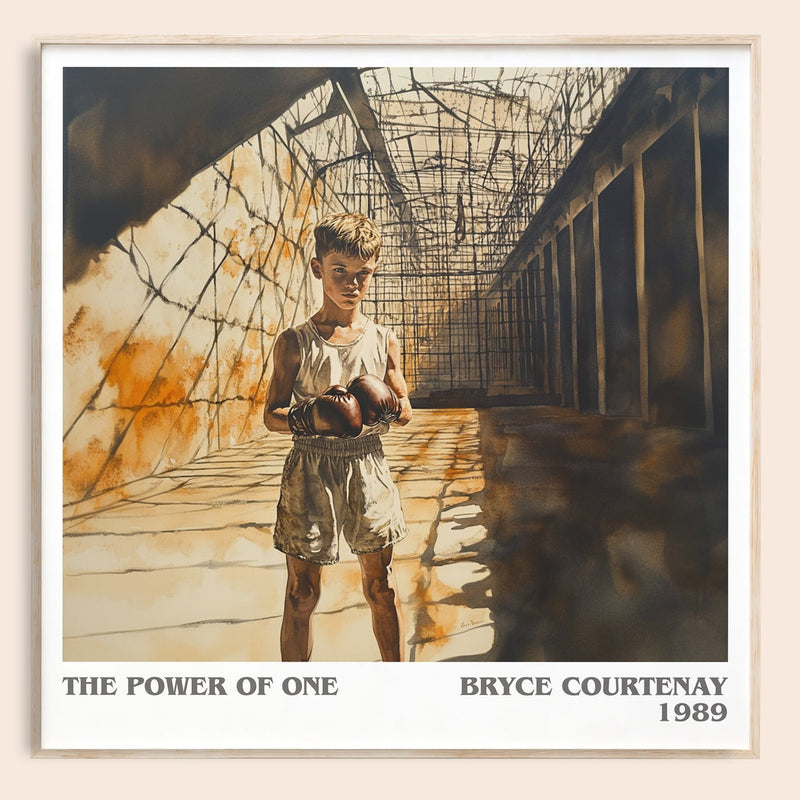 The Power of One literary book poster by Bryce Courtenay – framed literary art print