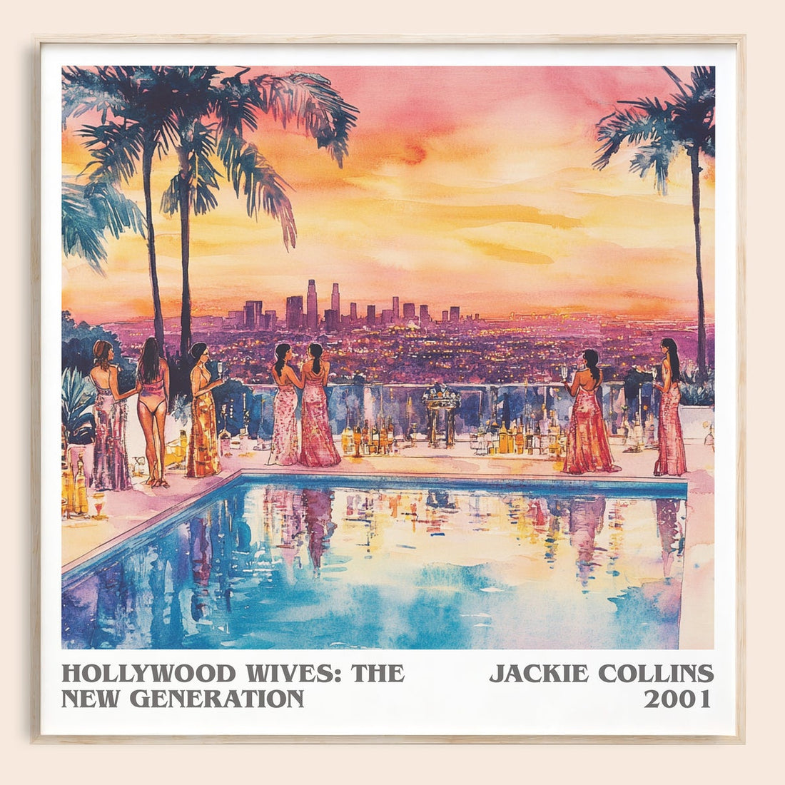 Hollywood Wives: The New Generation literary book poster by Jackie Collins – framed literary art print