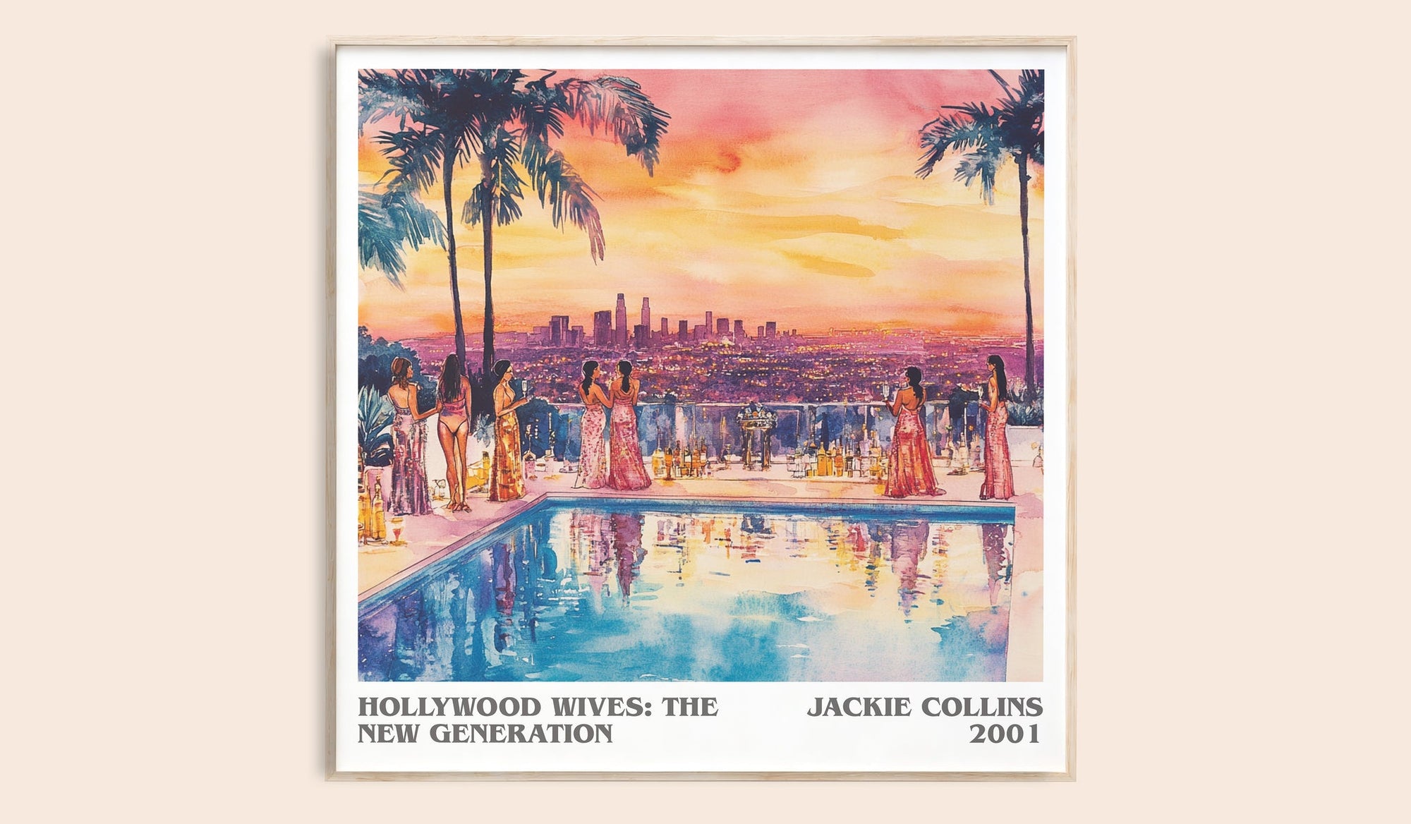 Hollywood Wives: The New Generation literary book poster by Jackie Collins – framed literary art print