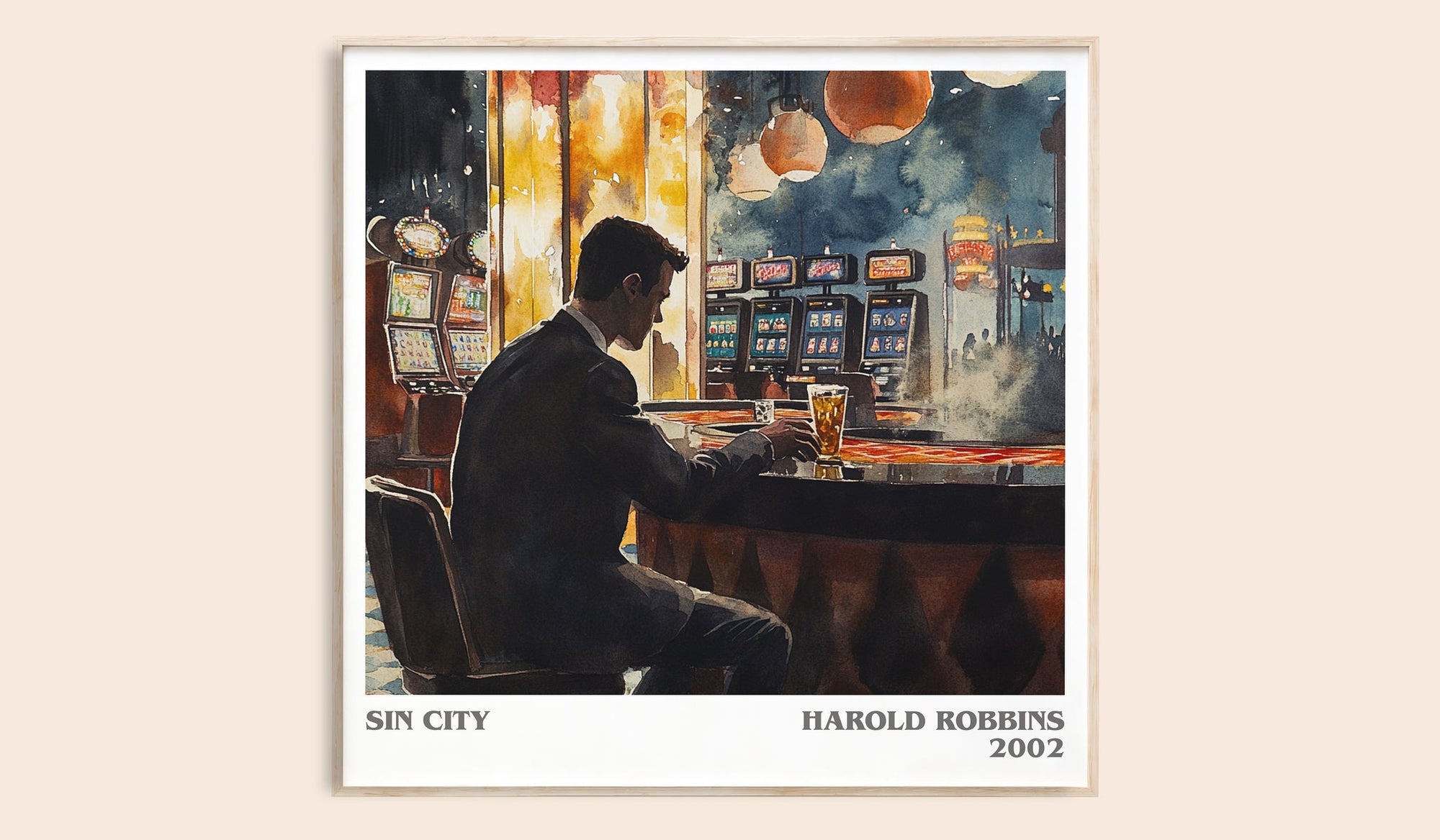 Sin City literary book poster by Harold Robbins – framed literary art print