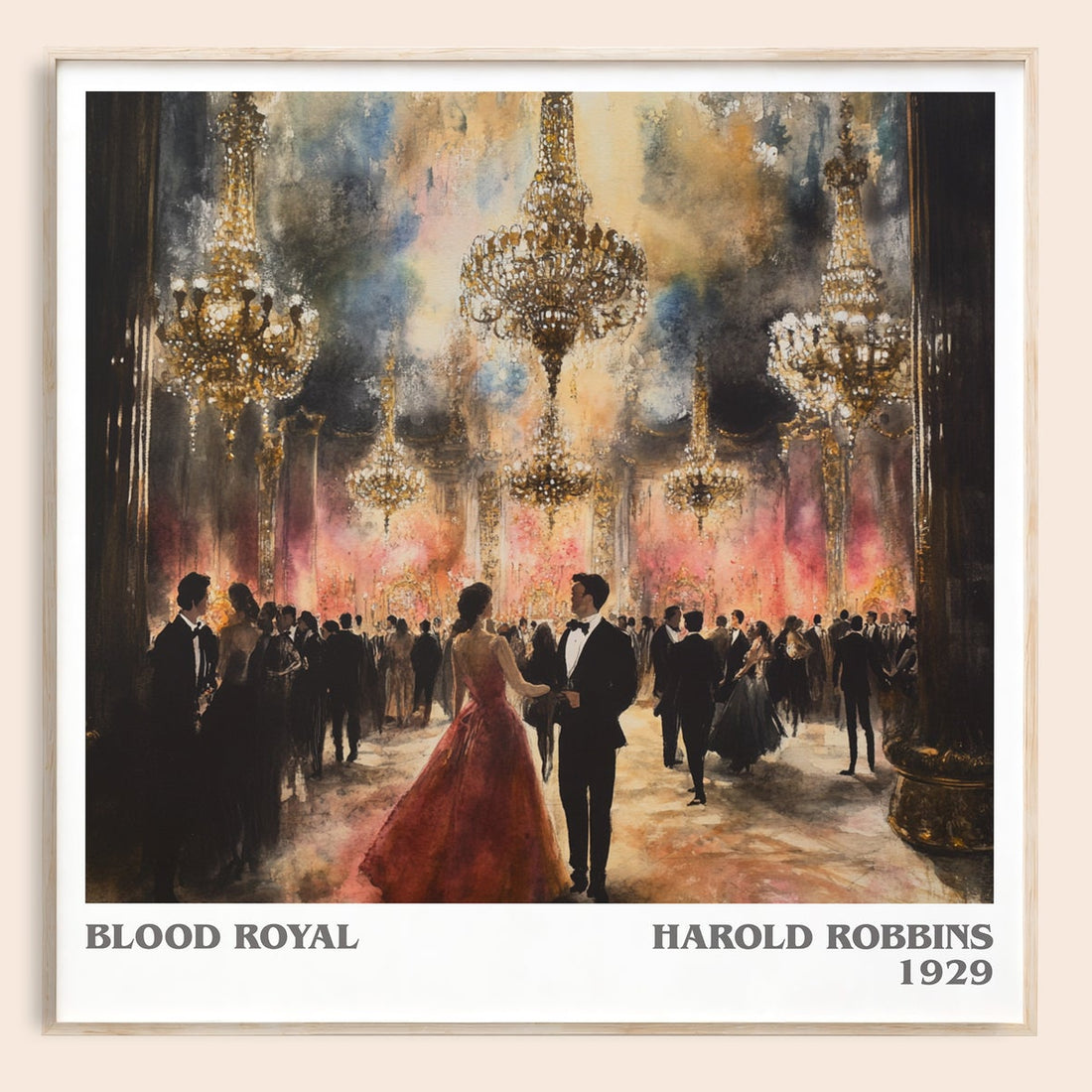 Blood Royal literary book poster by Harold Robbins – framed literary art print