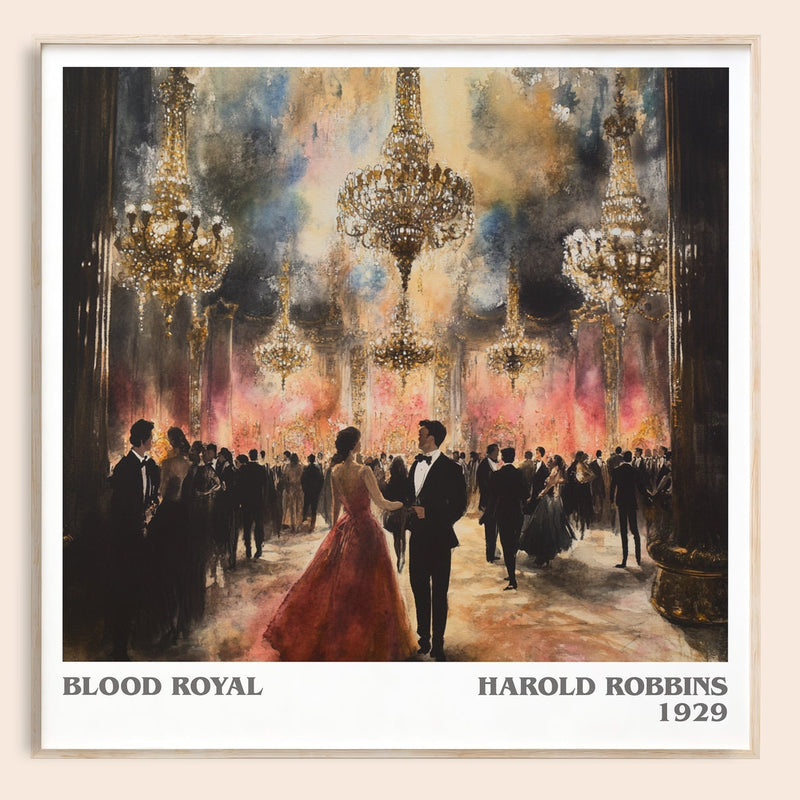 Blood Royal literary book poster by Harold Robbins – framed literary art print