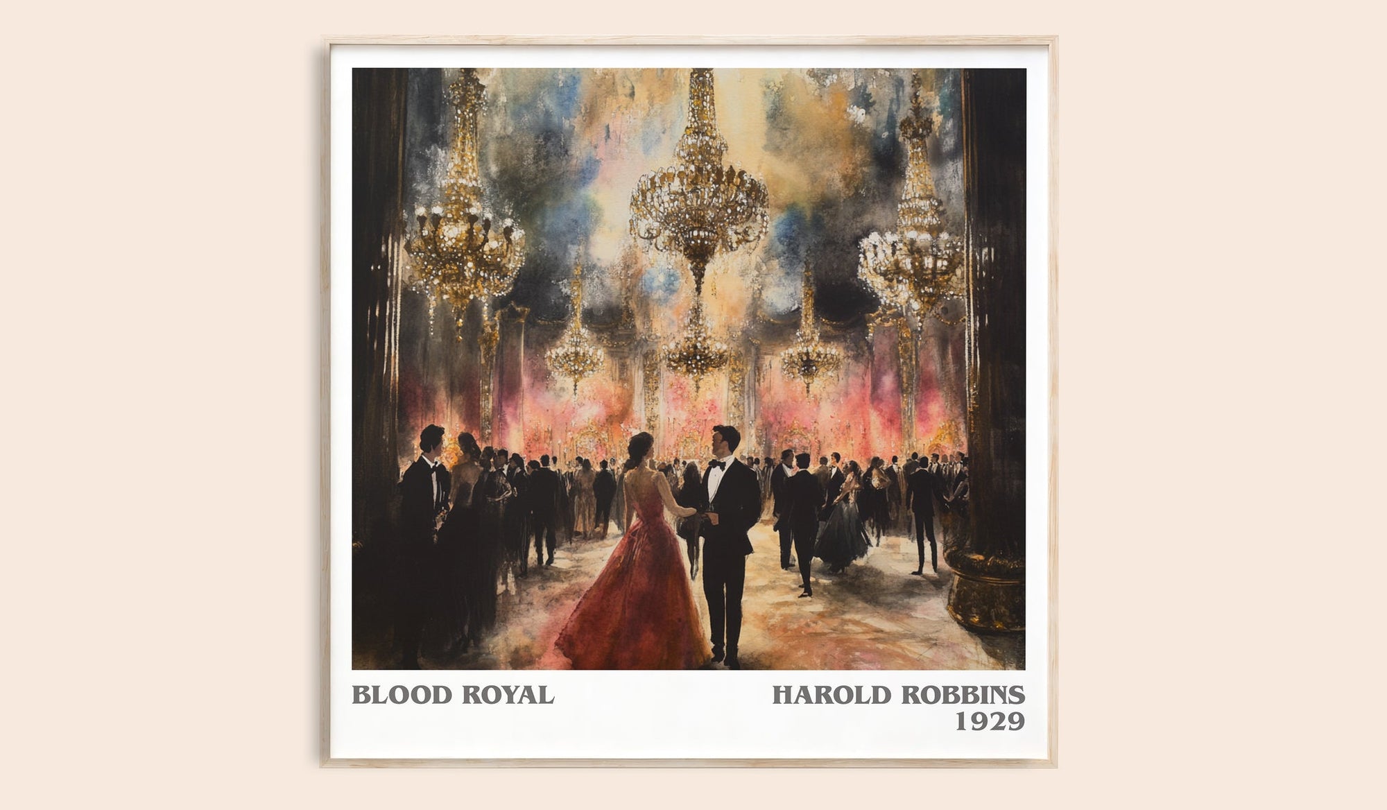 Blood Royal literary book poster by Harold Robbins – framed literary art print