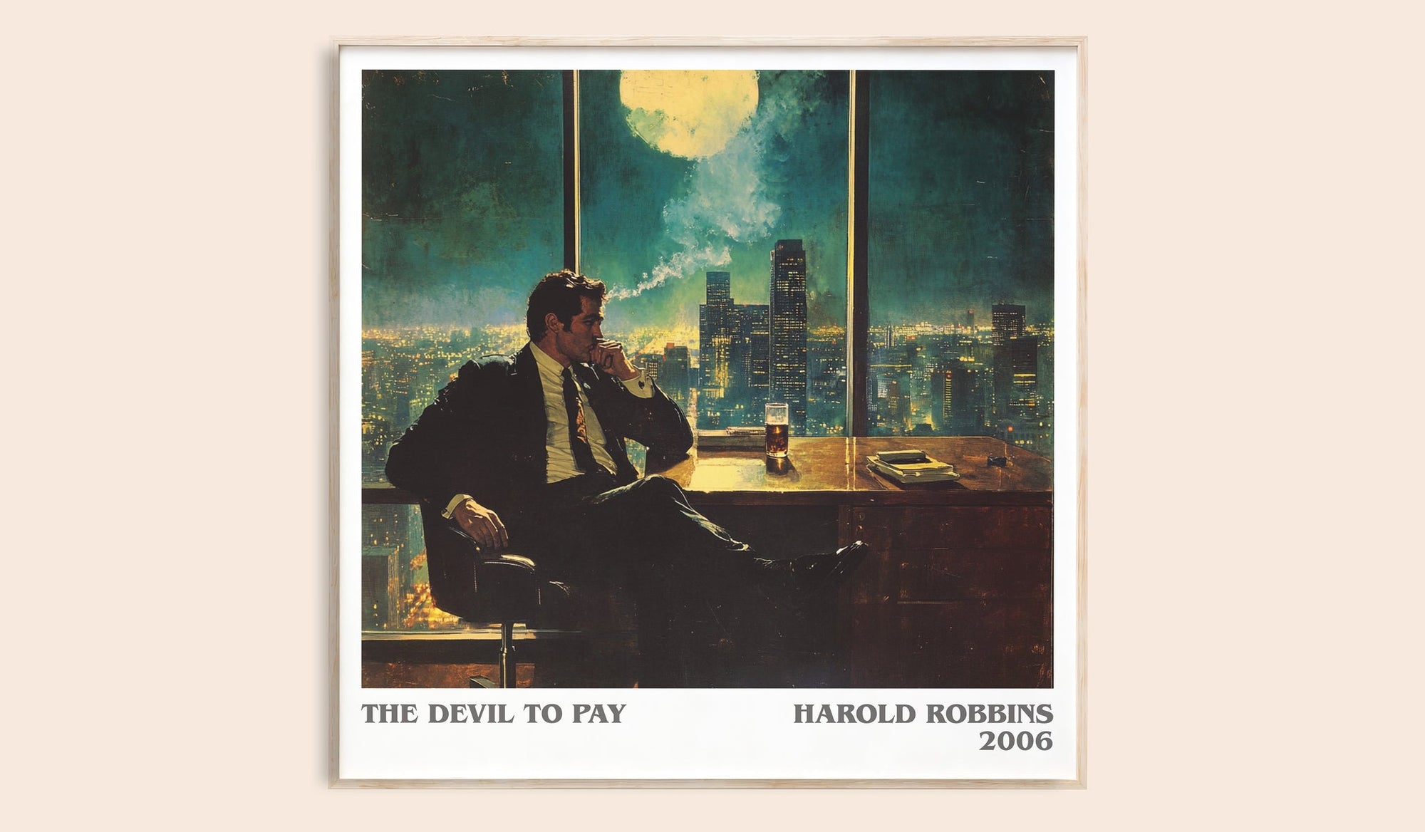 The Devil To Pay literary book poster by Harold Robbins – framed literary art print