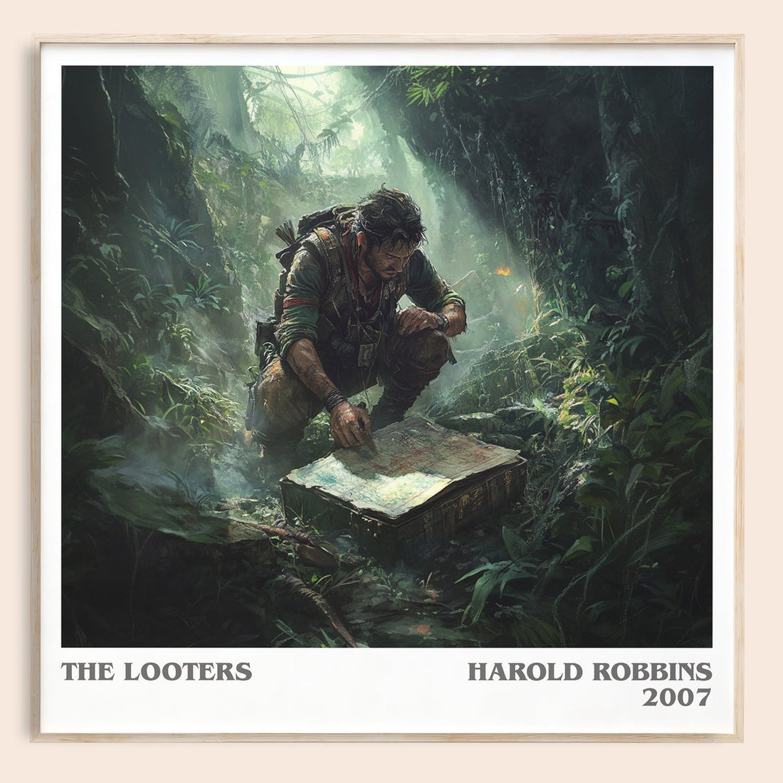 The Looters literary book poster by Harold Robbins – framed literary art print
