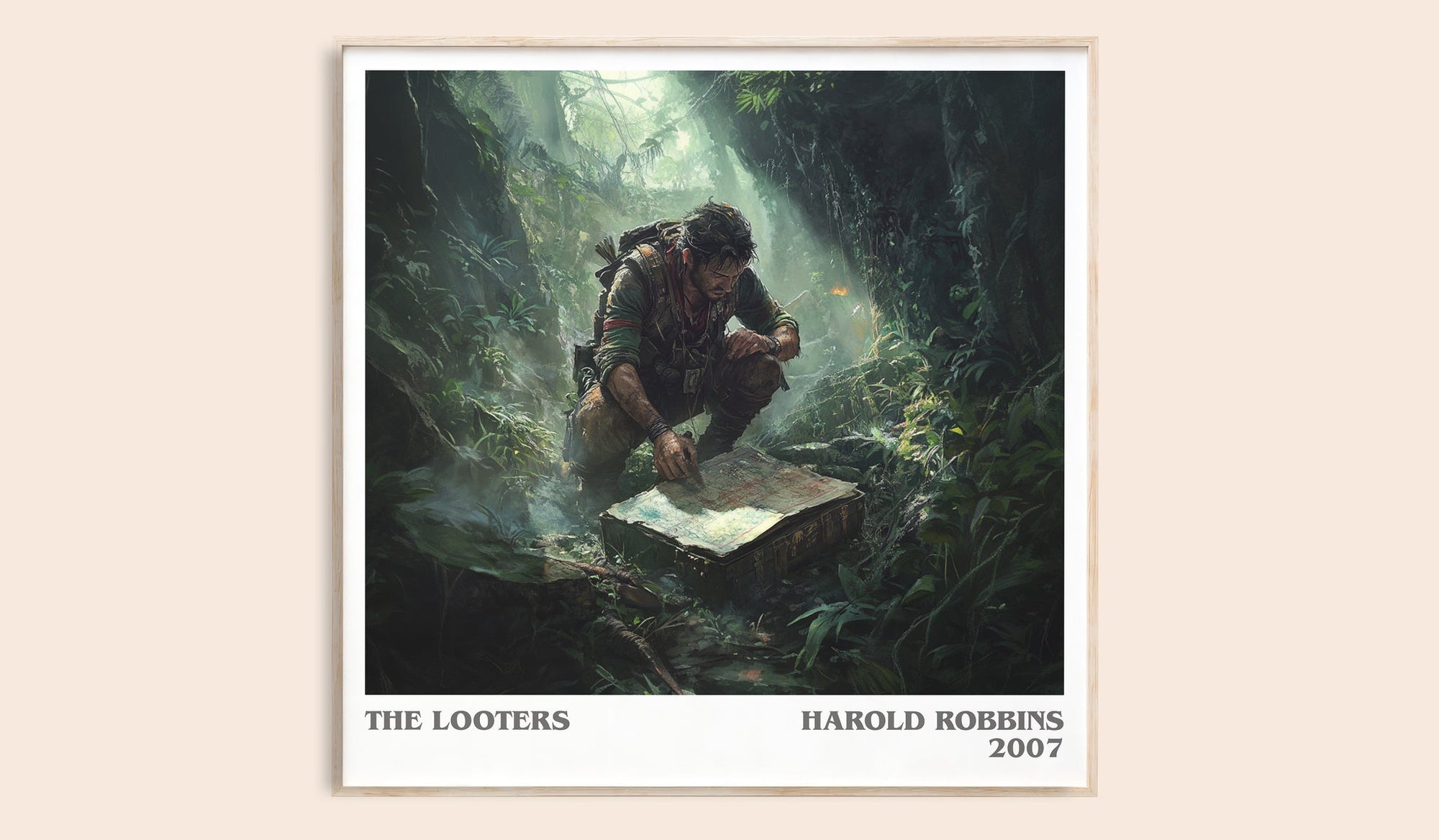 The Looters literary book poster by Harold Robbins – framed literary art print