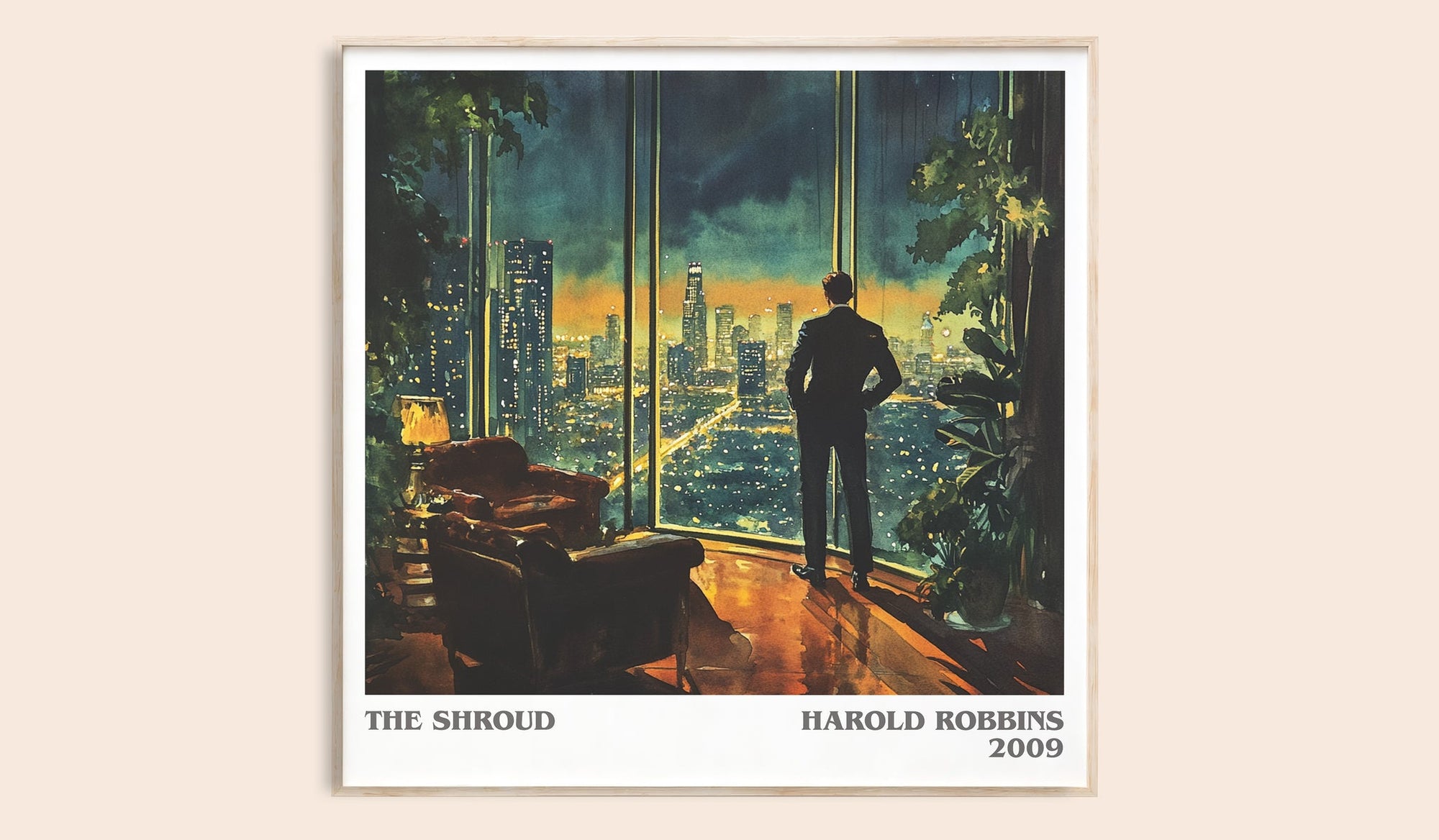 The Shroud literary book poster by Harold Robbins – framed literary art print