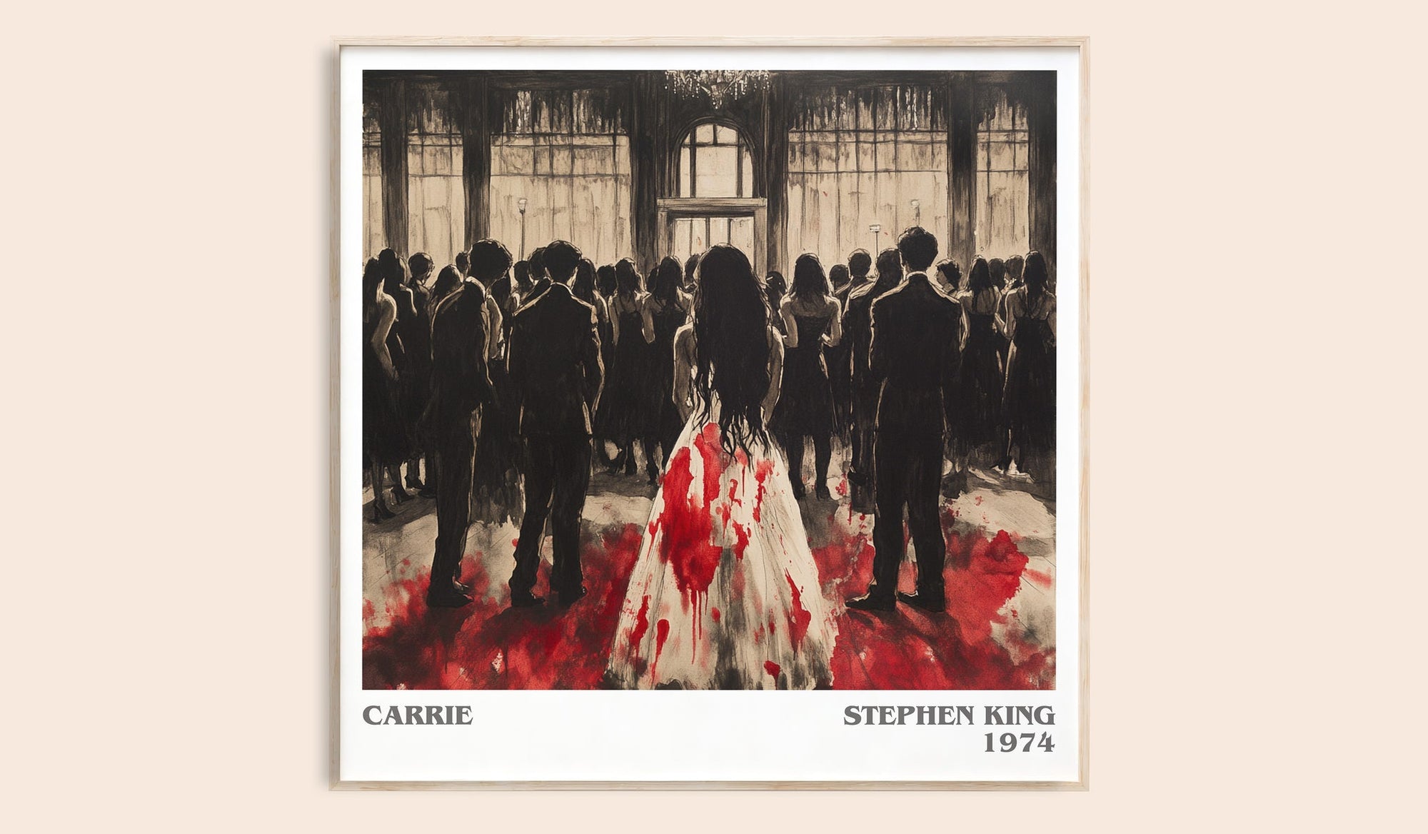Carrie literary book poster by Stephen King – framed literary art print