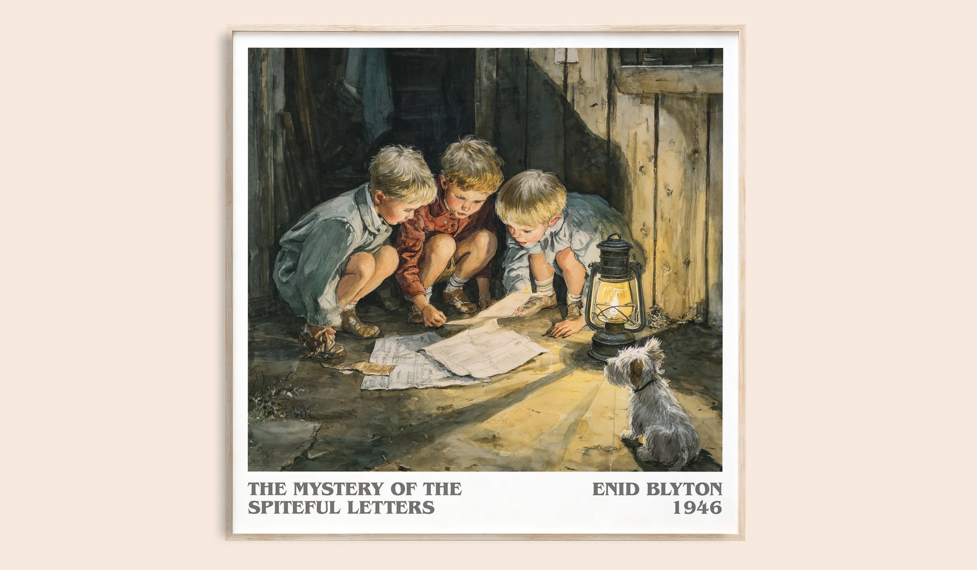 The Mystery Of The Spiteful Letters literary book poster by Enid Blyton – framed literary art print