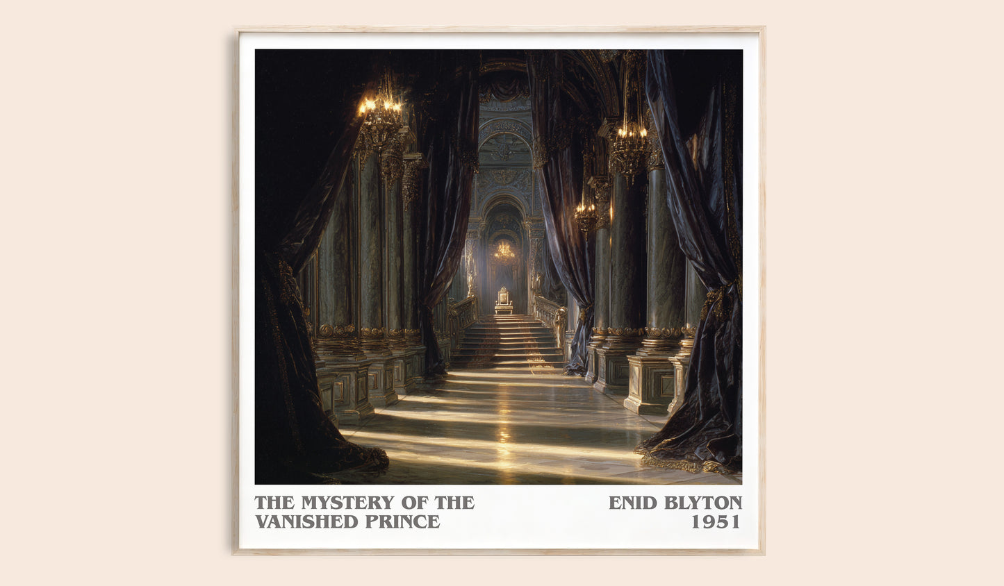 The Mystery of the Vanished Prince literary book poster by Enid Blyton – framed literary art print