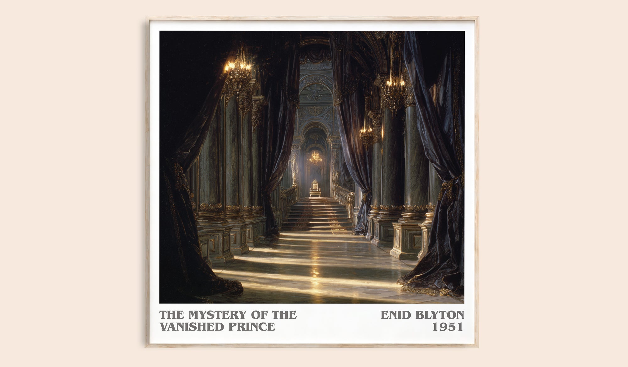 The Mystery of the Vanished Prince literary book poster by Enid Blyton – framed literary art print