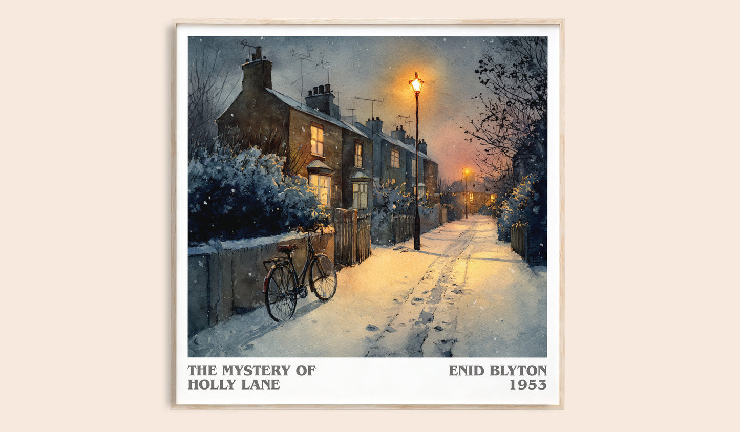 The Mystery of Holly Lane literary book poster by Enid Blyton – framed literary art print