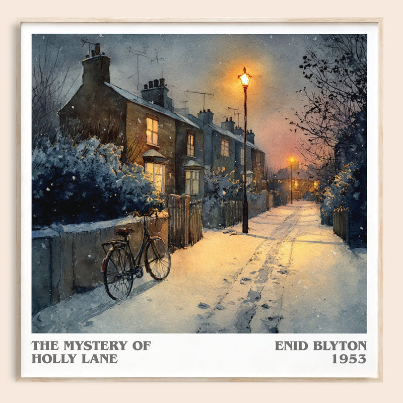 The Mystery of Holly Lane literary book poster by Enid Blyton – framed literary art print