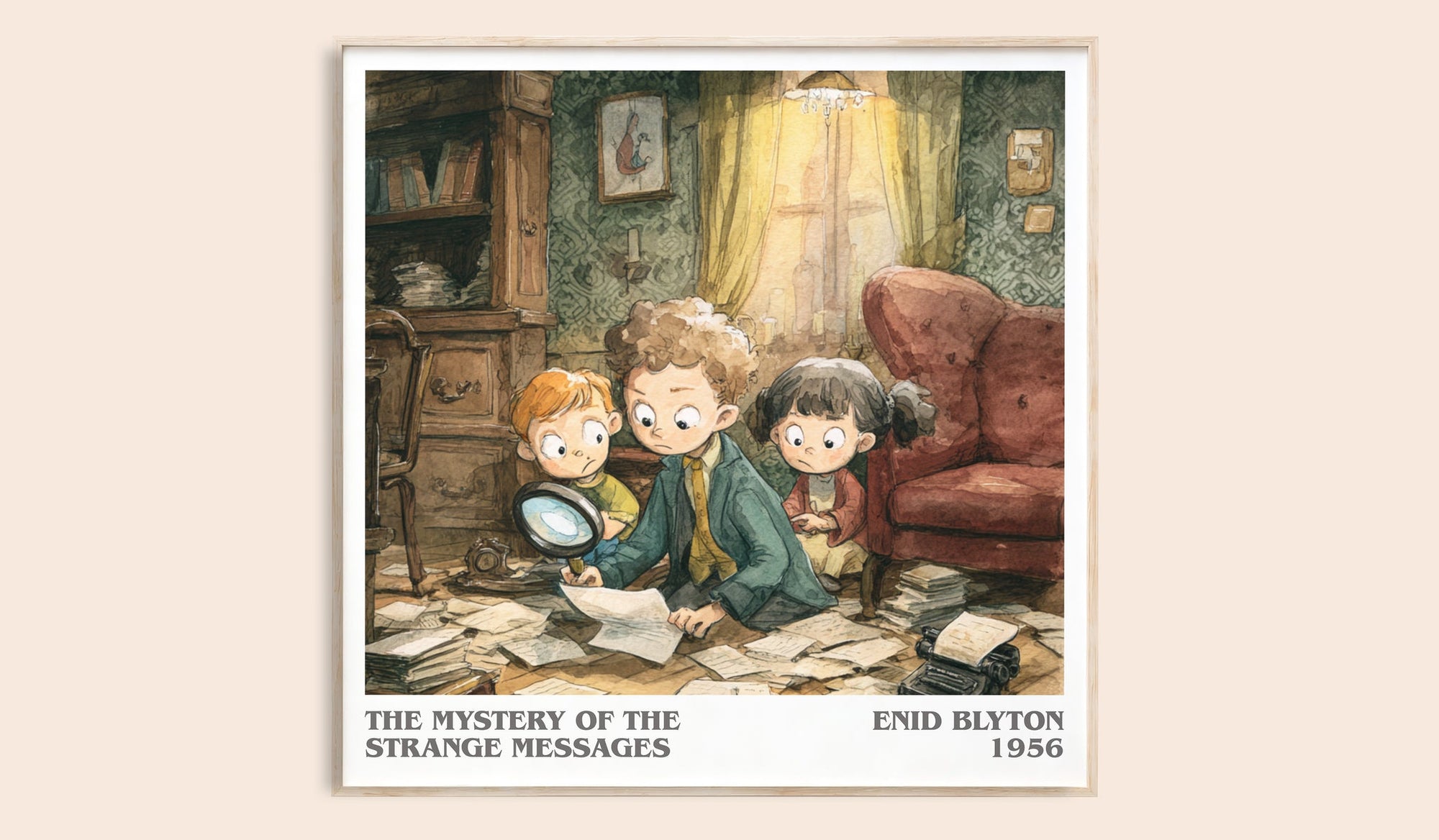 The Mystery of the Strange Messages literary book poster by Enid Blyton – framed literary art print