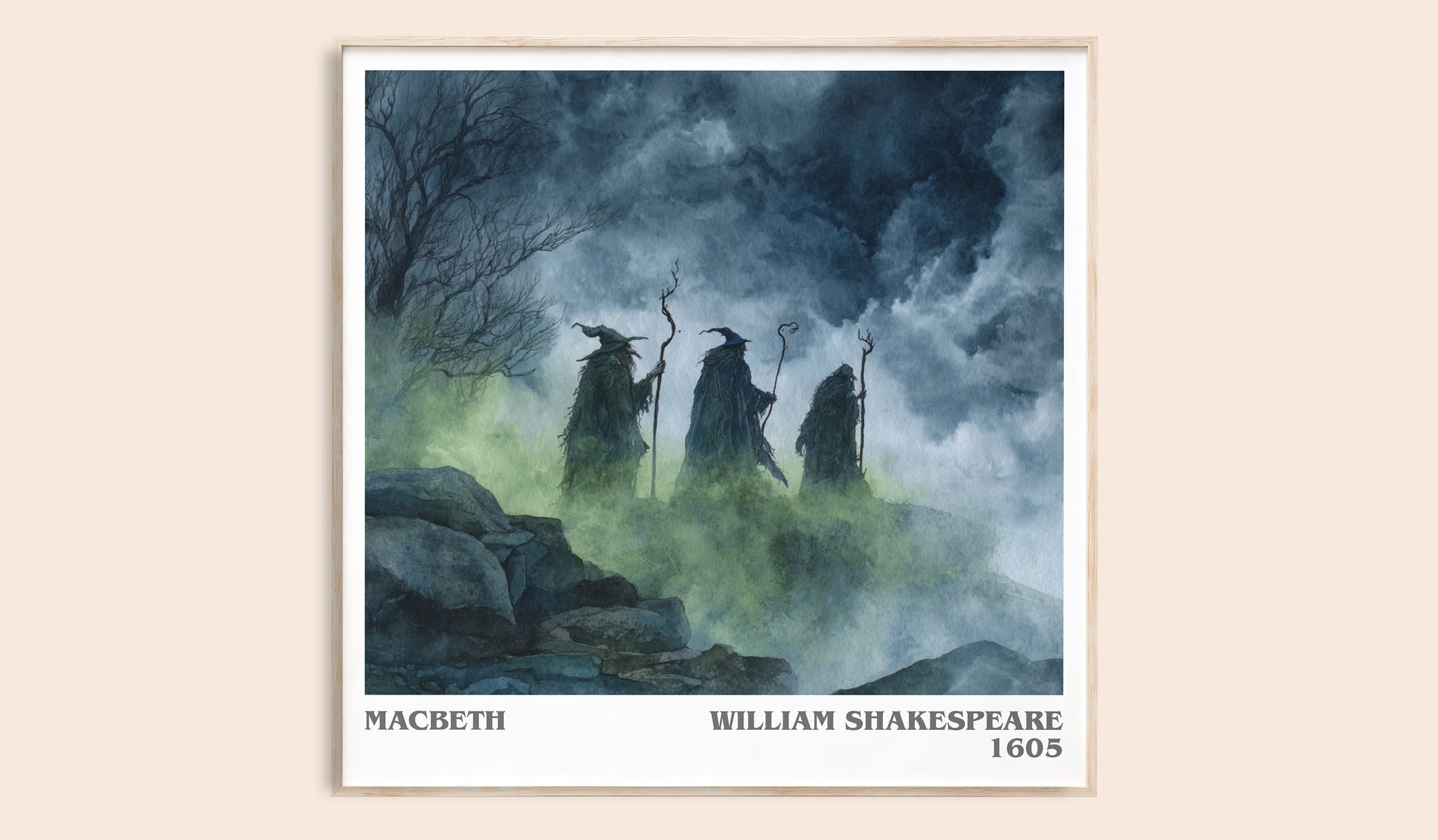 Macbeth literary book poster by William Shakespeare – framed literary art print