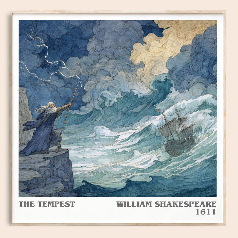 The Tempest literary book poster by William Shakespeare – framed literary art print