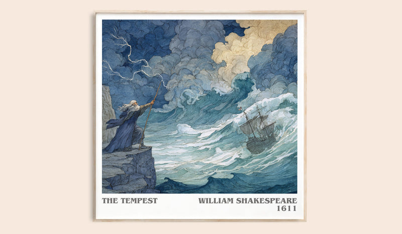 The Tempest literary book poster by William Shakespeare – framed literary art print
