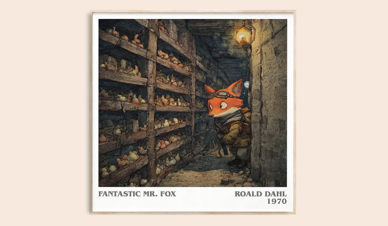 Fantastic Mr. Fox literary book poster by Roald Dahl – framed literary art print
