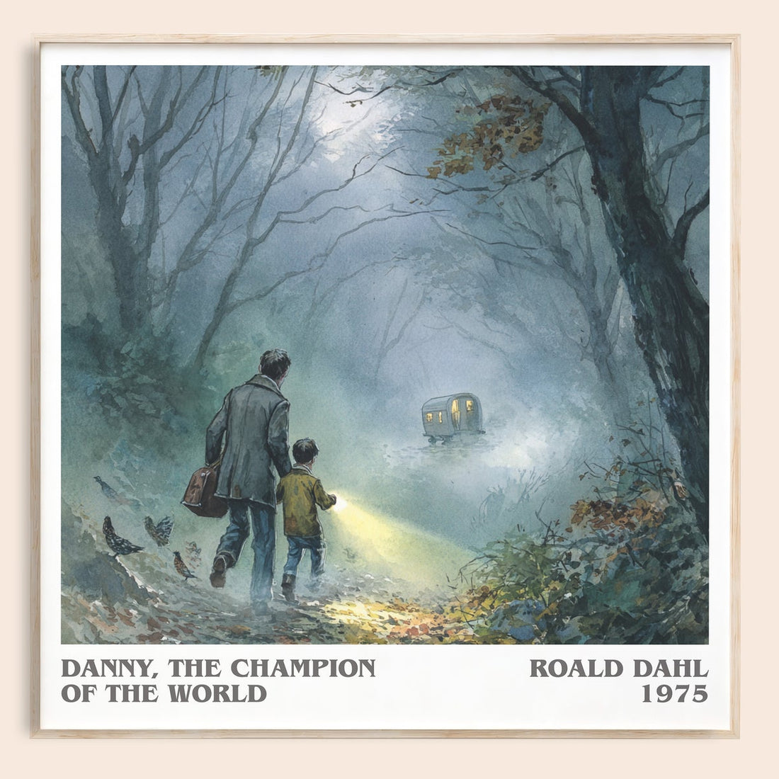 Danny, The Champion Of The World literary book poster by Roald Dahl – framed literary art print