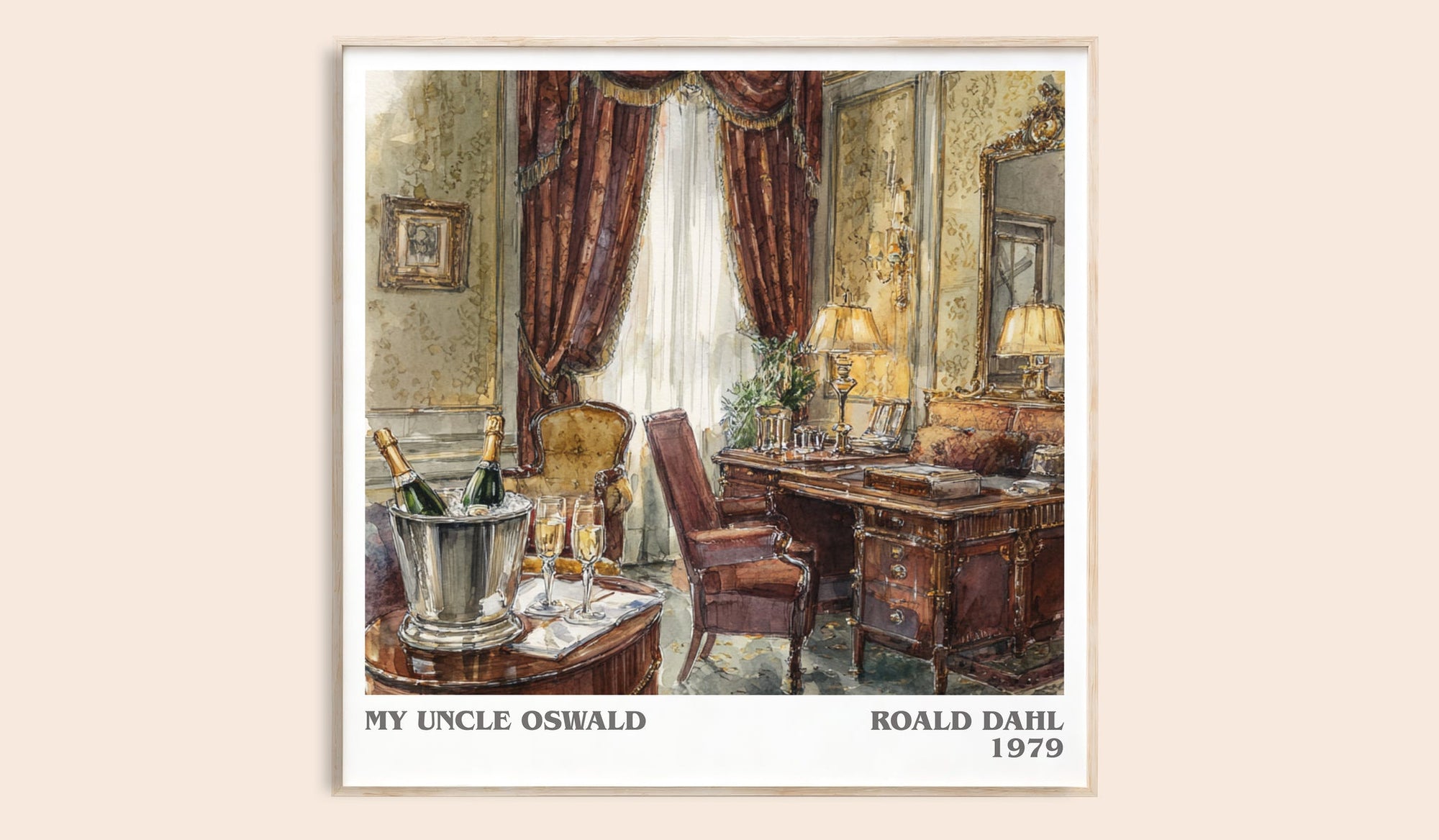 My Uncle Oswald literary book poster by Roald Dahl – framed literary art print