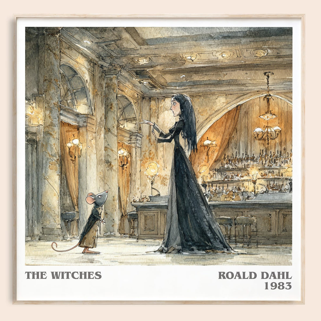 The Witches literary book poster by Roald Dahl – framed literary art print