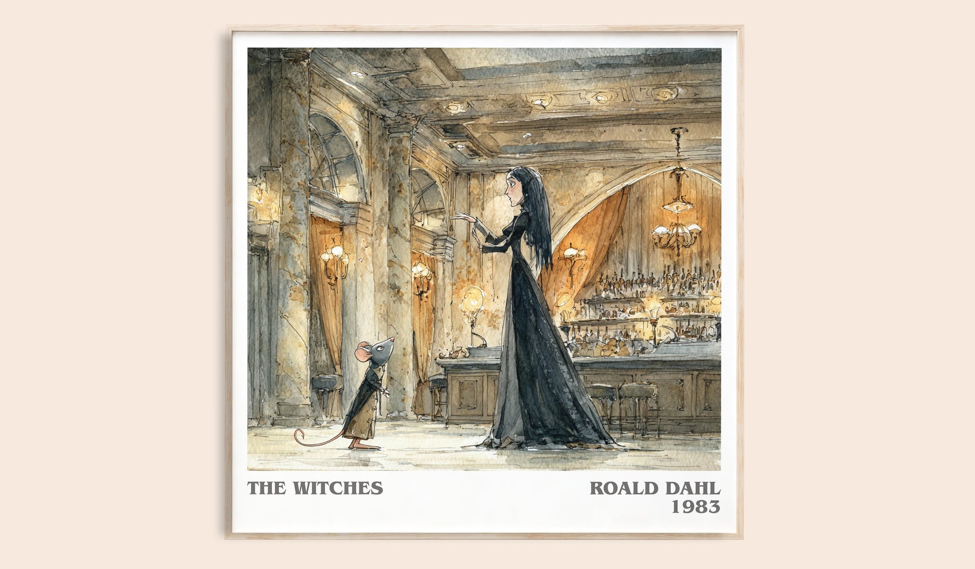The Witches literary book poster by Roald Dahl – framed literary art print